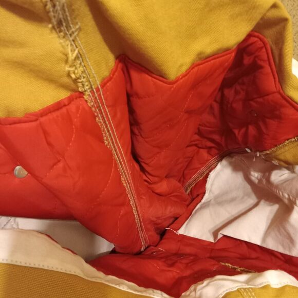 Vintage Carhartt Duck Bib Overalls 48x30 Red Quilted Insulated Double Knee "JOE" - Picture 13 of 16